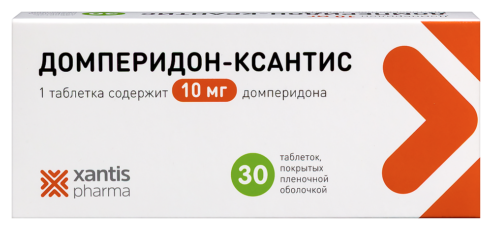 Изображение товара Домперидон-ксантис 10 мг 30 таблеток для облегчения тошноты и рвоты