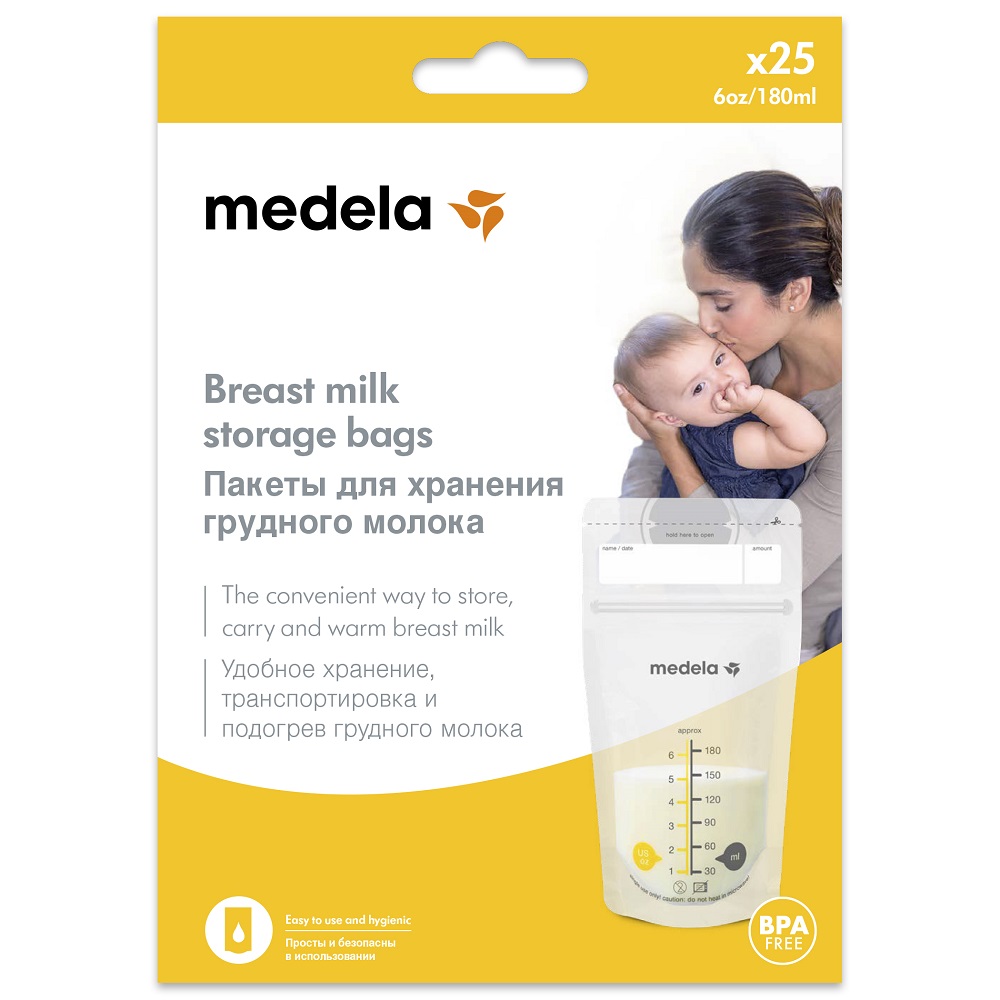 Изображение товара Пакеты для хранения грудного молока Medela 25 шт. герметичные и надежные