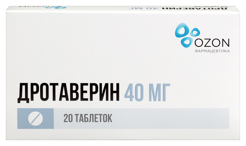 Изображение товара Дротаверин 40 мг 20 шт. таблетки