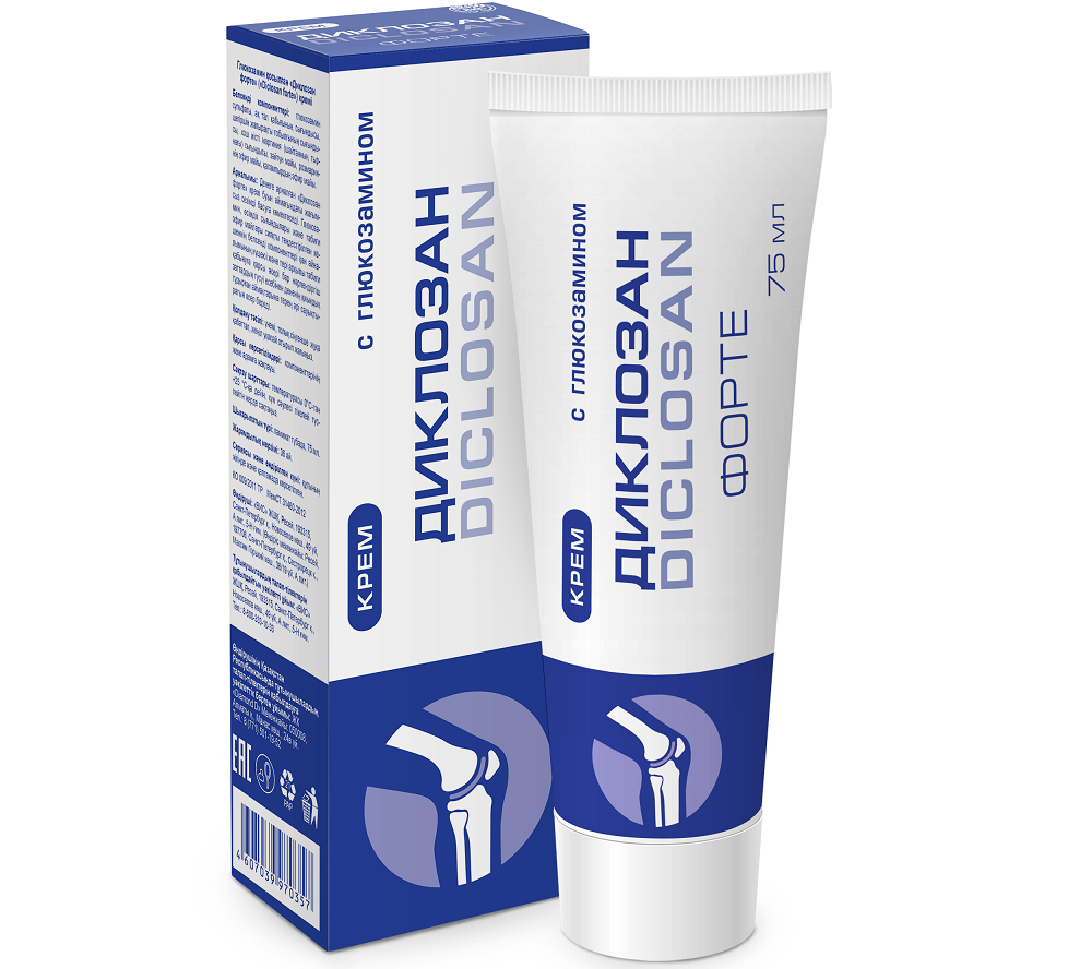 Изображение товара Диклозан форте крем с глюкозамином 75 гр