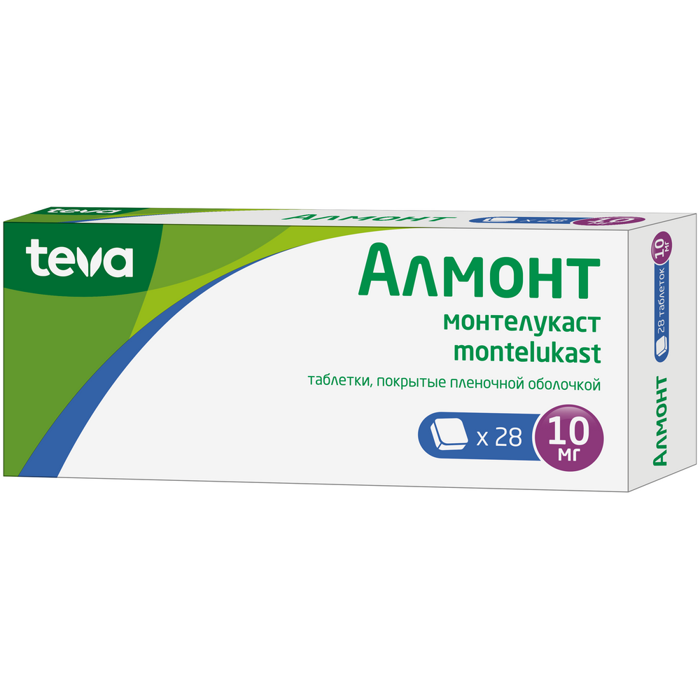 Алмонт 10 мг 28 шт. таблетки, покрытые пленочной оболочкой - цена 1243  руб., купить в интернет аптеке в Москве Алмонт 10 мг 28 шт. таблетки,  покрытые пленочной оболочкой, инструкция по применению