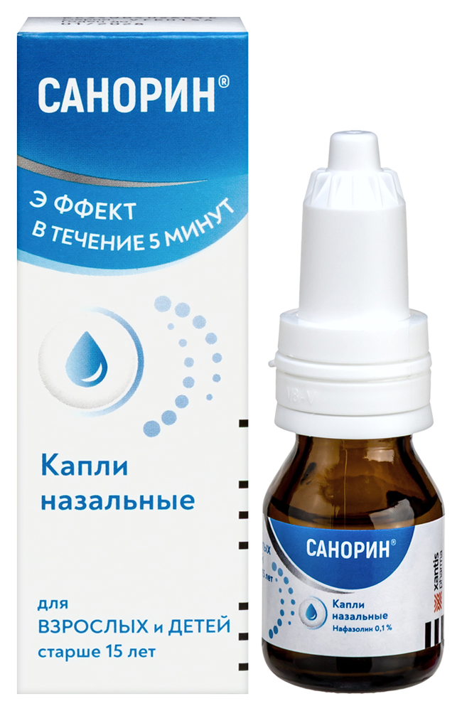 Изображение товара Санорин 0,1% капли назальные 10 мл