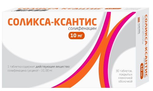 Изображение товара Соликса-ксантис 10 мг 30 таблеток для лечения гиперактивного мочевого пузыря