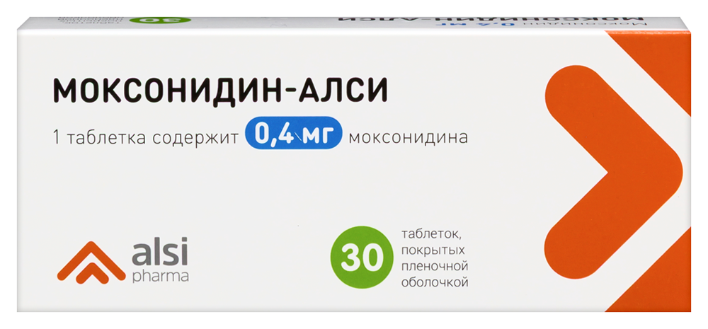 Изображение товара Моксонидин-алси 0,4 мг таблетки для лечения артериальной гипертензии