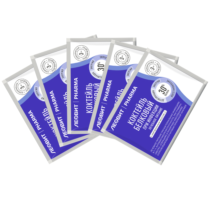 Изображение товара Набор из 5 уп. ЛЕОВИТ PHARMA коктейль белковый при инфекции 20 гр по спец цене