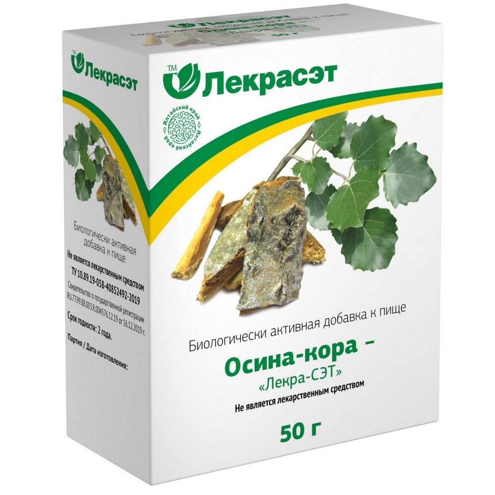 Изображение товара Осина-кора лекра-сэт 50 гр - натуральная биологическая добавка с дубильными веществами