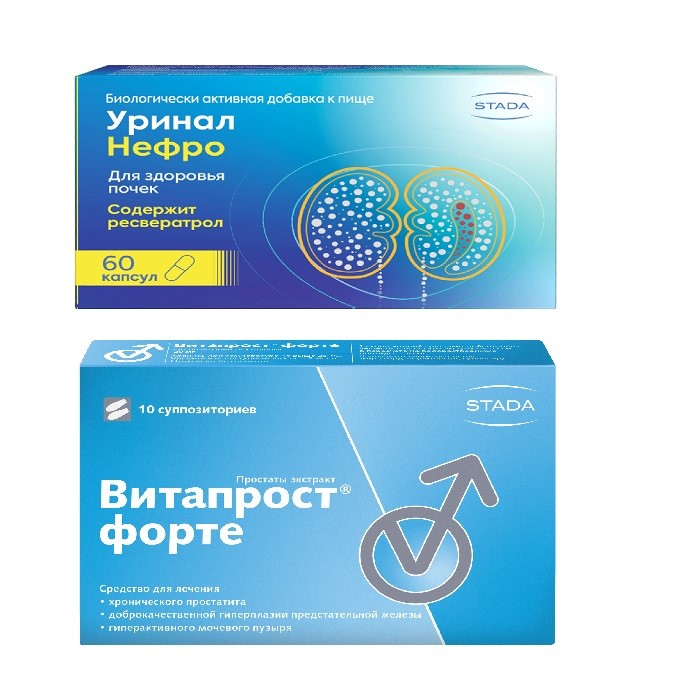 Изображение товара Набор для здоровья мужчин Уринал Нефро №60 и Витапрост Форте суп. №10 со скидкой