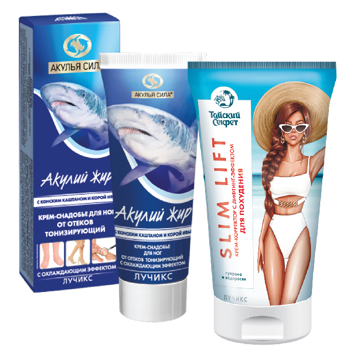Изображение товара Набор подарочный Акулья сила: Крем для похудения + Крем антиварикозный