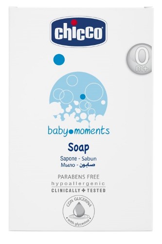 Изображение товара Мыло детское Chicco Baby Moments 100 г для чувствительной кожи новорожденных