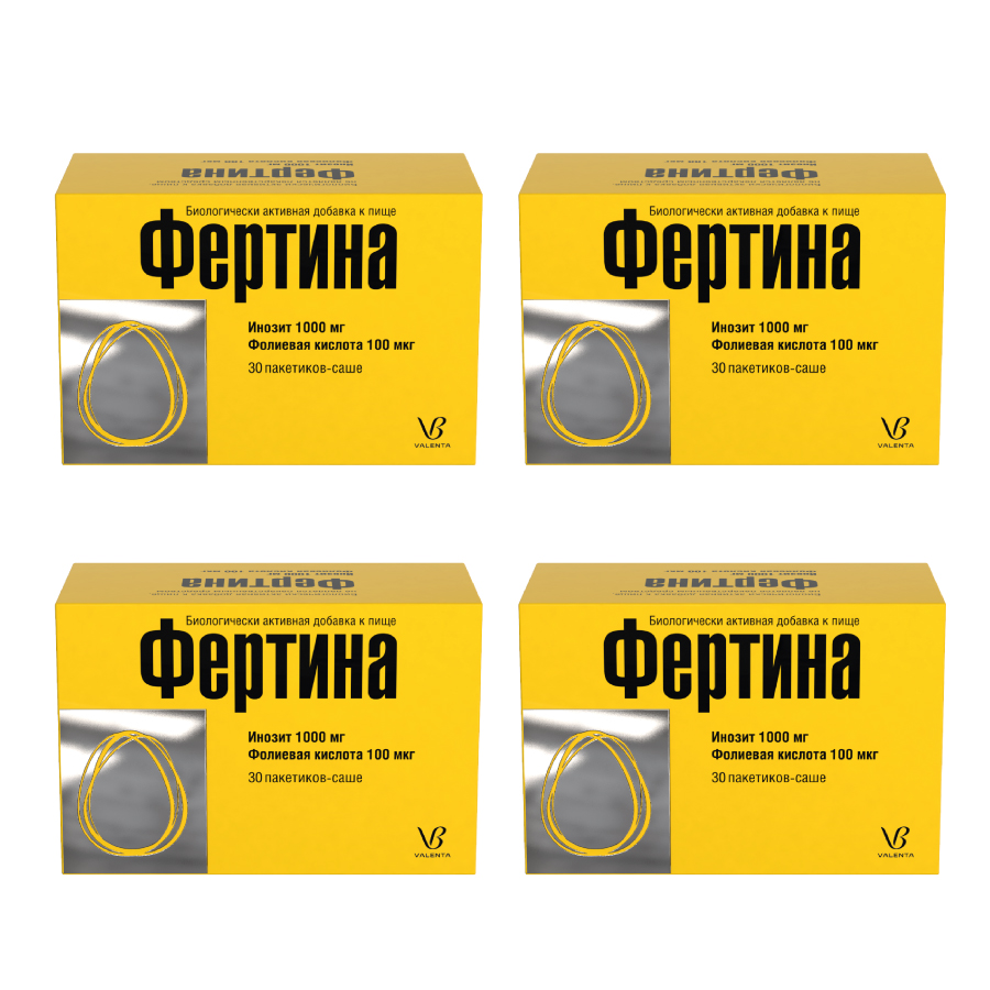 Набор Фертина Инозит 1000мг Фолиевая кислота 100мкг N30 пак-саше закажи 4  уп со скидкой 15% - цена 1128.40 руб., купить в интернет аптеке в Жердевке  Набор Фертина Инозит 1000мг Фолиевая кислота 100мкг