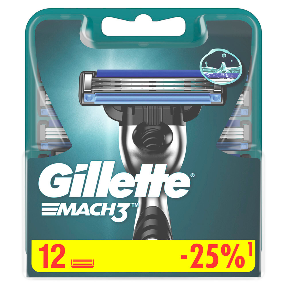 Изображение товара Gillette Mach3 сменные кассеты для бритья 12 шт. комфорт и качество