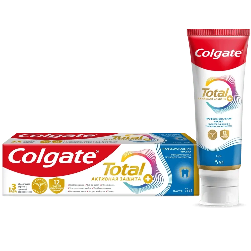 Colgate total 12 профессиональная чистка зубная паста 75 мл инструкция по применению