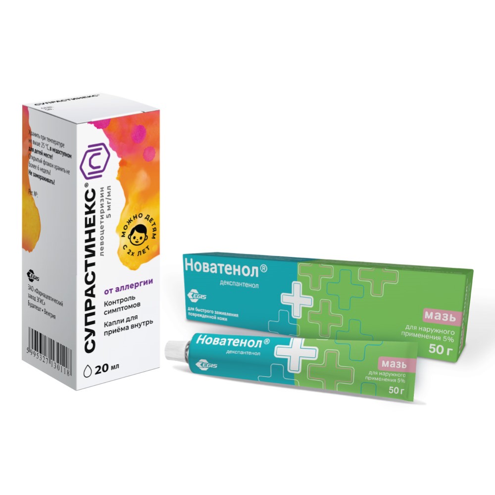 Изображение товара Набор СУПРАСТИНЕКС 0,005/МЛ 20МЛ ФЛАК КАПЛИ + НОВАТЕНОЛ 5% 50,0 МАЗЬ Д/НАРУЖ ПРИМ