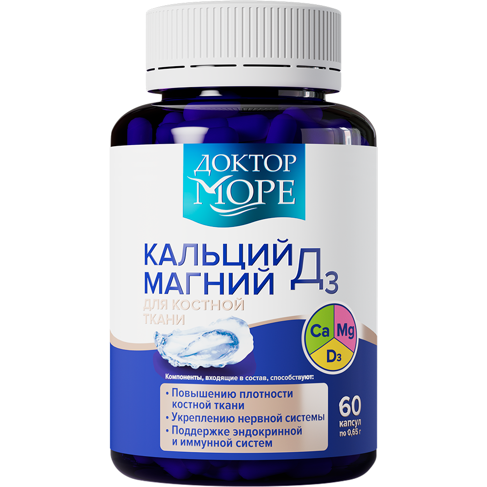 Изображение товара Доктор море кальций магний д 3 60 шт. капсулы для здоровья костей