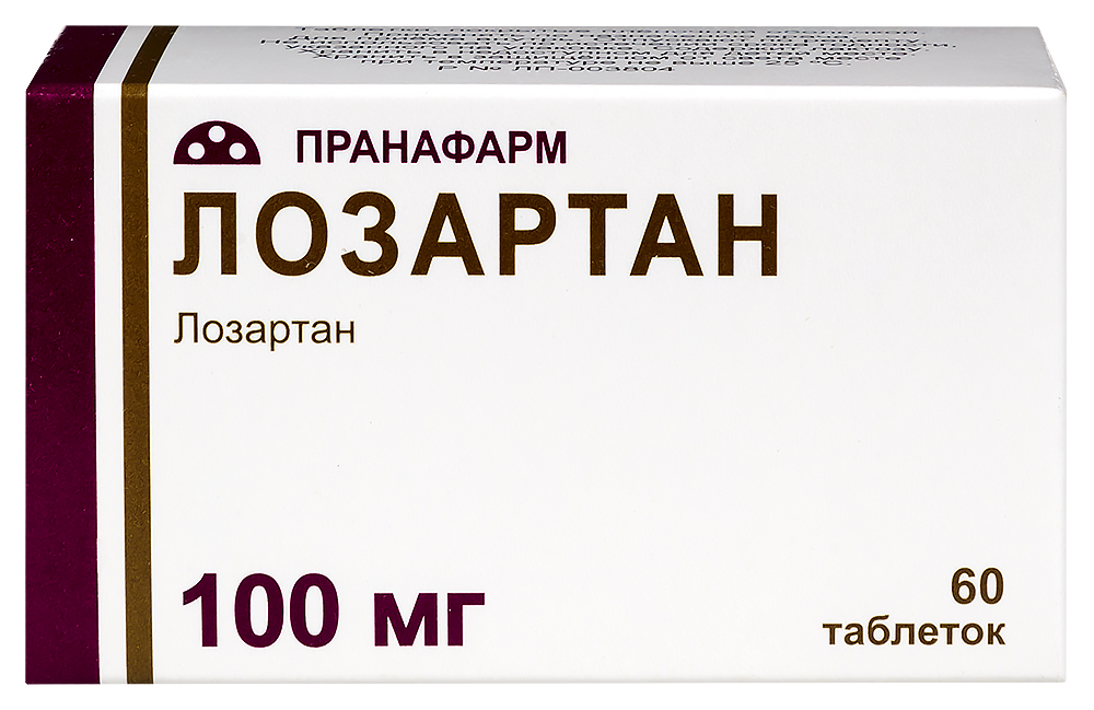 Изображение товара Лозартан 100 мг 60 шт. таблетки, покрытые пленочной оболочкой