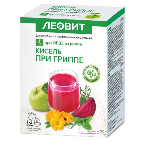 Изображение товара Леовит кисель при гриппе 20 гр 5 шт. пак