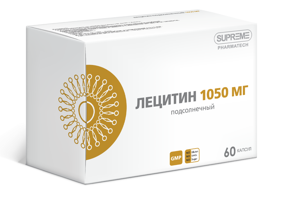 Изображение товара Лецитин подсолнечный 60 капсул 1340 мг - источник фосфолипидов и лецитина