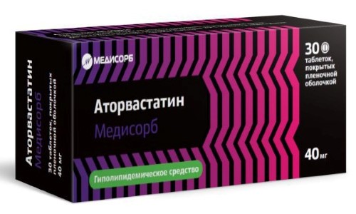 Изображение товара Аторвастатин медисорб 40 мг 30 шт. таблетки, покрытые пленочной оболочкой