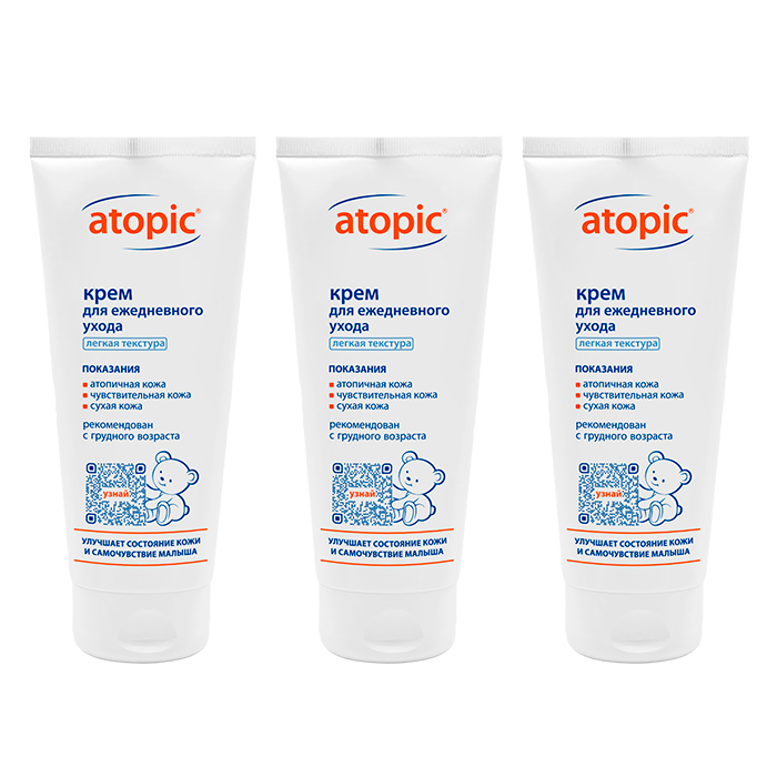 Изображение товара Набор эмолентов для атопиков: Atopic Крем 200 мл из 3-х упаковок со скидкой