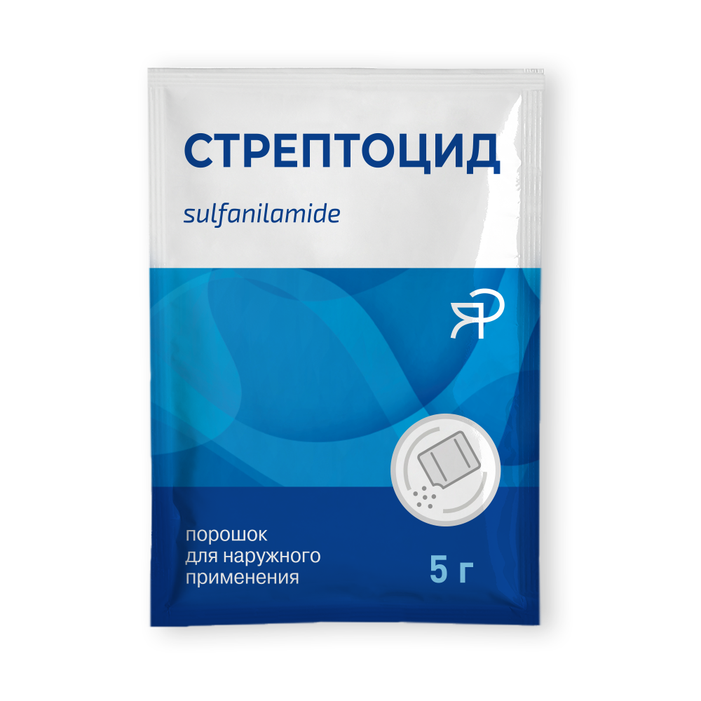 Изображение товара Стрептоцид порошок 5 г для наружного использования антисептик
