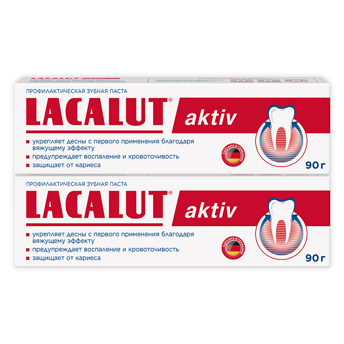 Изображение товара Набор LACALUT ЗУБНАЯ ПАСТА AKTIV 90,0 из 2-х уп со скидкой
