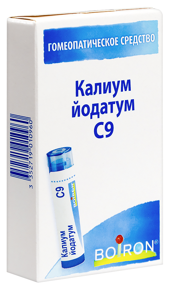 Изображение товара Калиум йодатум с9 гомеопатический монокомпонентный препарат минерально-химического происхождения гранулы гомеопатические 4 гр