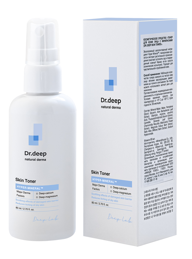 Изображение товара Тонер для кожи лица Dr Deep с минералами 80 мл для чувствительной и раздраженной кожи