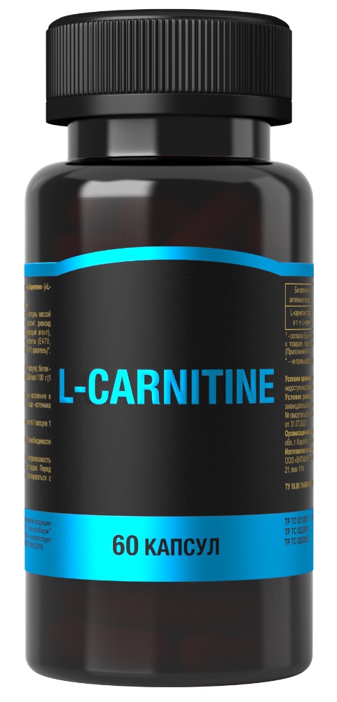 Изображение товара L-карнитин 60 шт капсулы 875 мг для энергии и обмена веществ