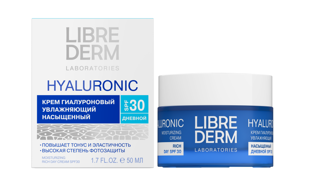Изображение товара Librederm крем гиалуроновый увлажняющий насыщенный дневной spf30 50 мл