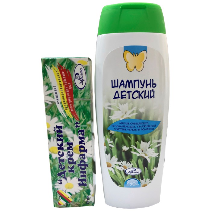 Изображение товара Детский набор «Инфарма»: крем + шампунь - со скидкой 10%