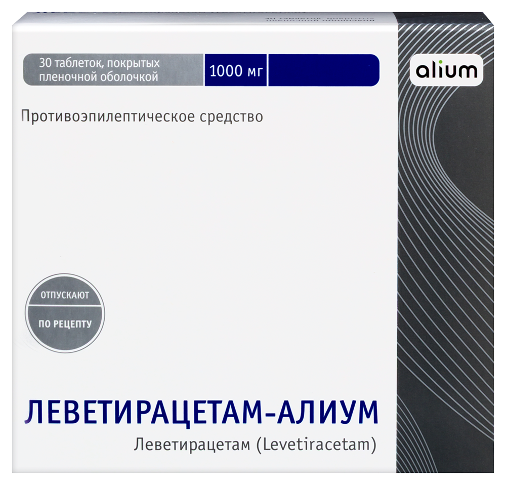 Изображение товара Леветирацетам-алиум 1 гр 30 шт таблетки для лечения эпилепсии