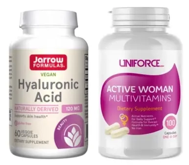 Изображение товара Набор для женщин: Jarrow formulas гиалуроновая кислота 60 шт.+Uniforce актив вумен мультивитаминс 100 шт.