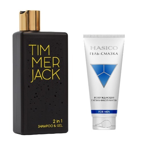 Изображение товара Набор из 2х средств HASICO: Шампунь-гель д/мужчин 2 в 1 400 мл +ГЕЛЬ-СМАЗКА FOR MEN 100 МЛ