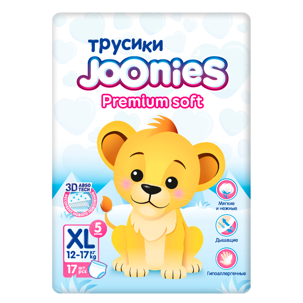 Изображение товара Joonies premium soft подгузники-трусики XL 12-17 кг 17 шт
