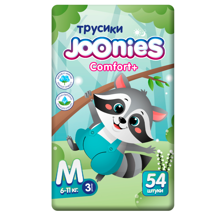 Изображение товара Подгузники-трусики Joonies comfort+ для детей 6-11 кг, 54 шт