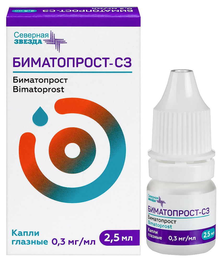 Изображение товара Биматопрост-сз 0,3 мг/мл капли для глаз 2,5 мл при глаукоме