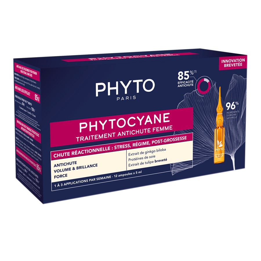 Phyto phytocyane сыворотка против выпадения волос для женщин 5 мл 12 шт. -  цена 3053 руб., купить в интернет аптеке в Мирном Phyto phytocyane  сыворотка против выпадения волос для женщин 5 мл 12 шт., инструкция по  применению