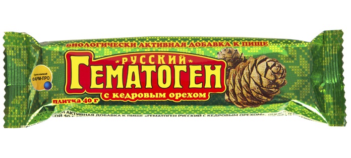Изображение товара Гематоген русский с кедровым орехом 40 гр плит биологически активная добавка