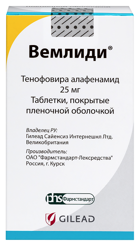 Изображение товара Вемлиди 25 мг таблетки для лечения хронического гепатита В, 30 шт.