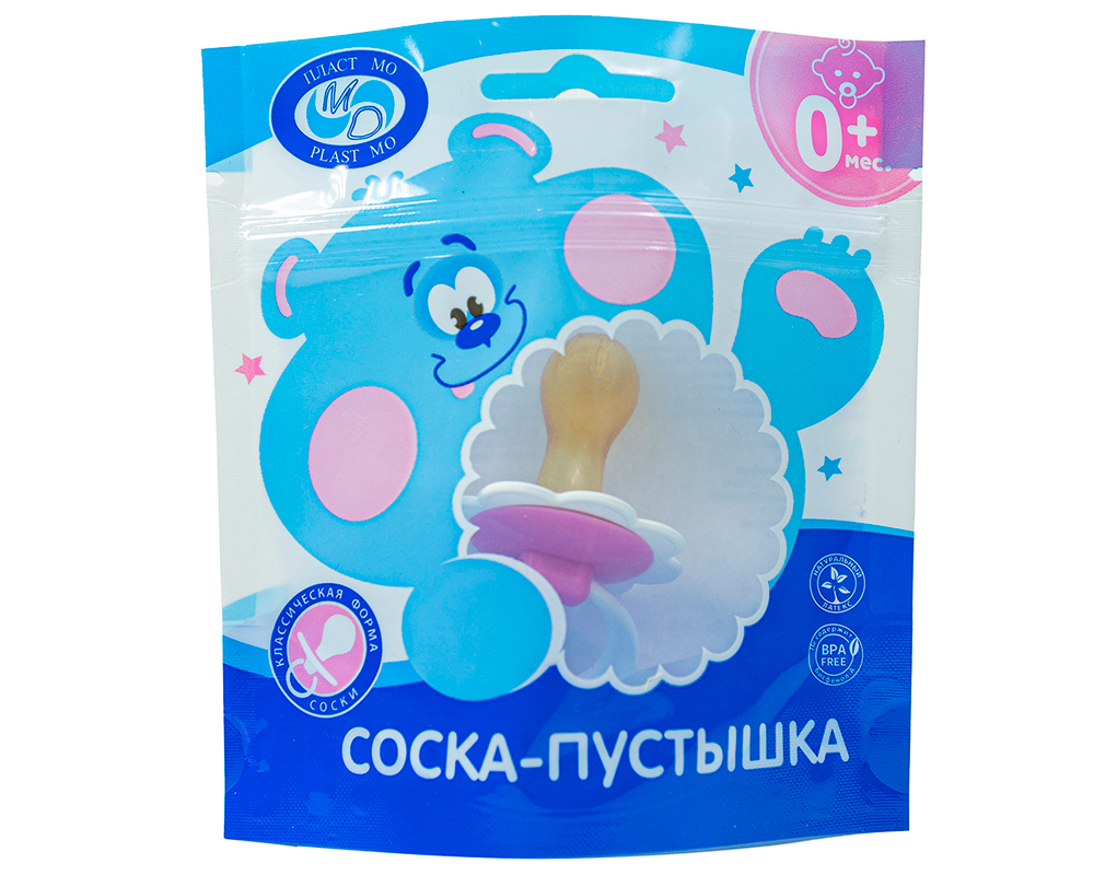 Изображение товара Латексная соска-пустышка тип 2 с изображением ромашки для малышей 0-6 месяцев