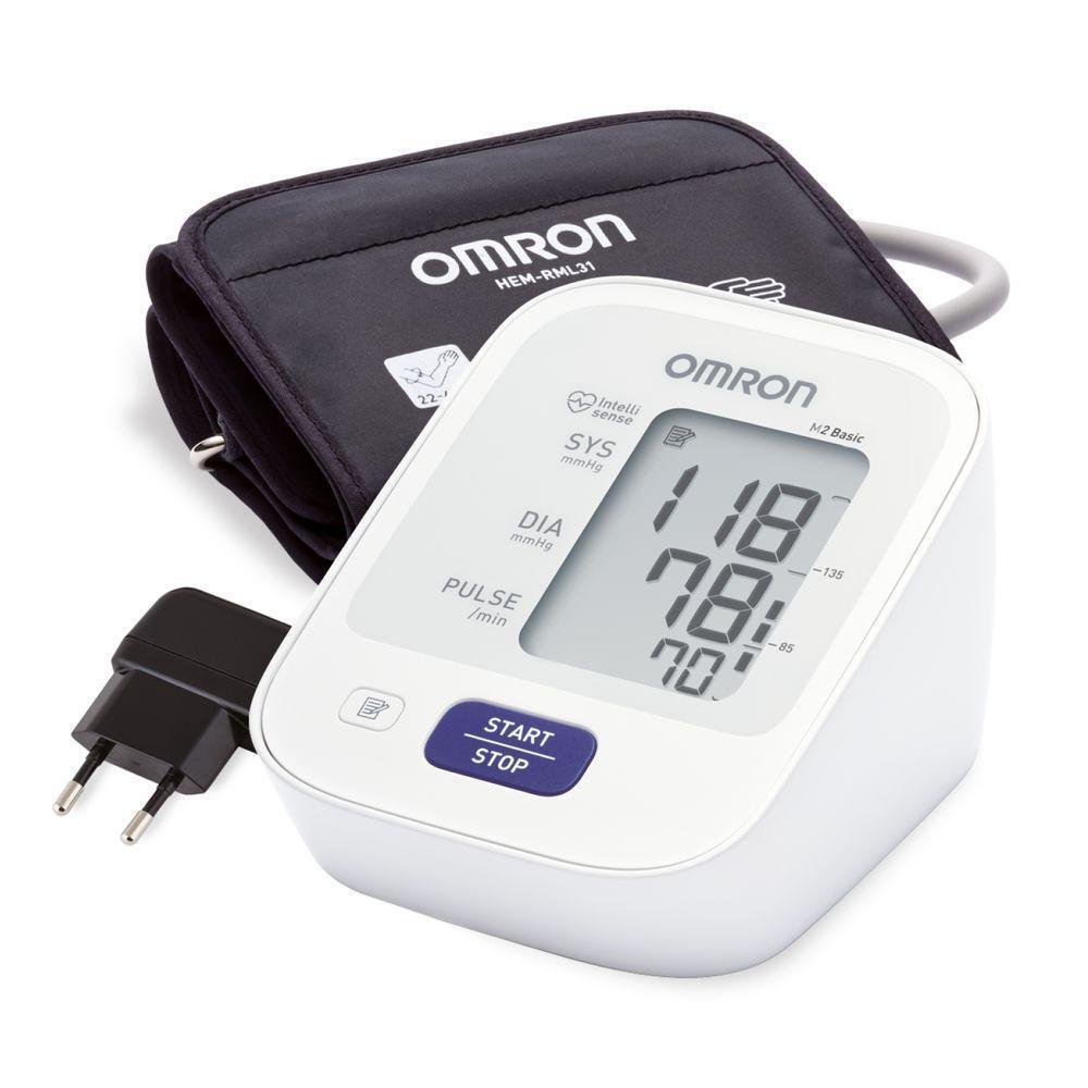 Изображение товара Автоматический тонометр Omron M2 Basic с адаптером для домашнего измерения давления Изображение товара Автоматический тонометр Omron M2 Basic с адаптером для домашнего измерения давления