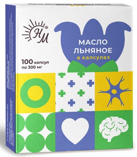 Изображение товара Масло льняное в капсулах 100 шт. полезная добавка