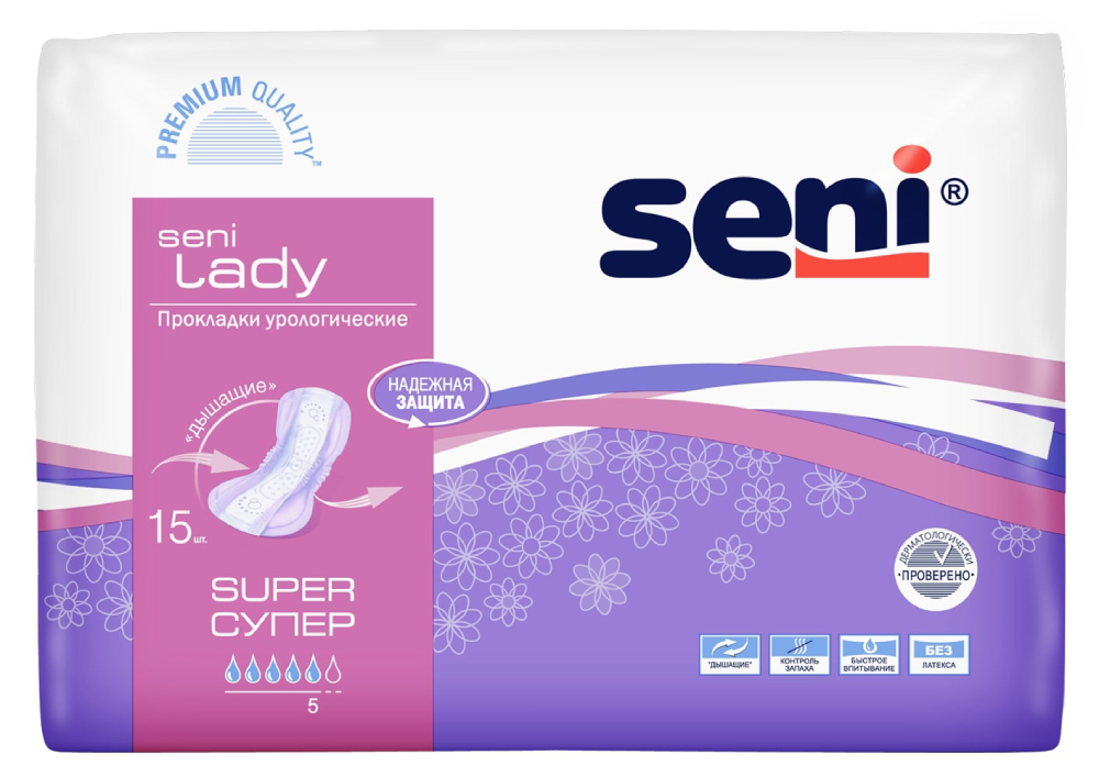 Изображение товара Seni lady super урологические прокладки/вкладыши для женщин 15 шт.