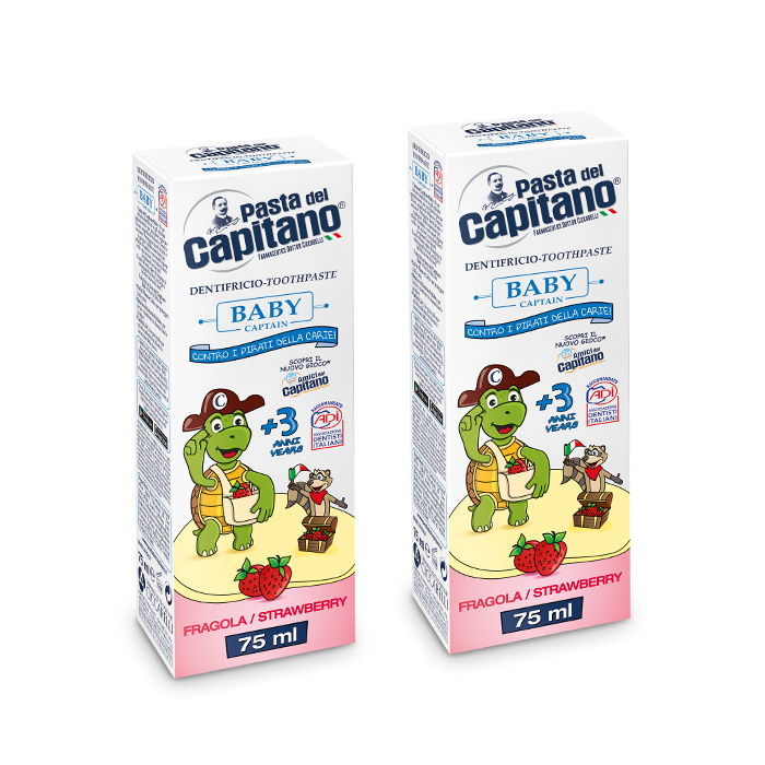 Изображение товара НАБОР PASTA DEL CAPITANO ЗУБНАЯ ПАСТА ДЕТСКАЯ BABY STRAWBERRY 3+ /КЛУБНИЧНАЯ 75МЛ 2 уп. - по выгодной цене!