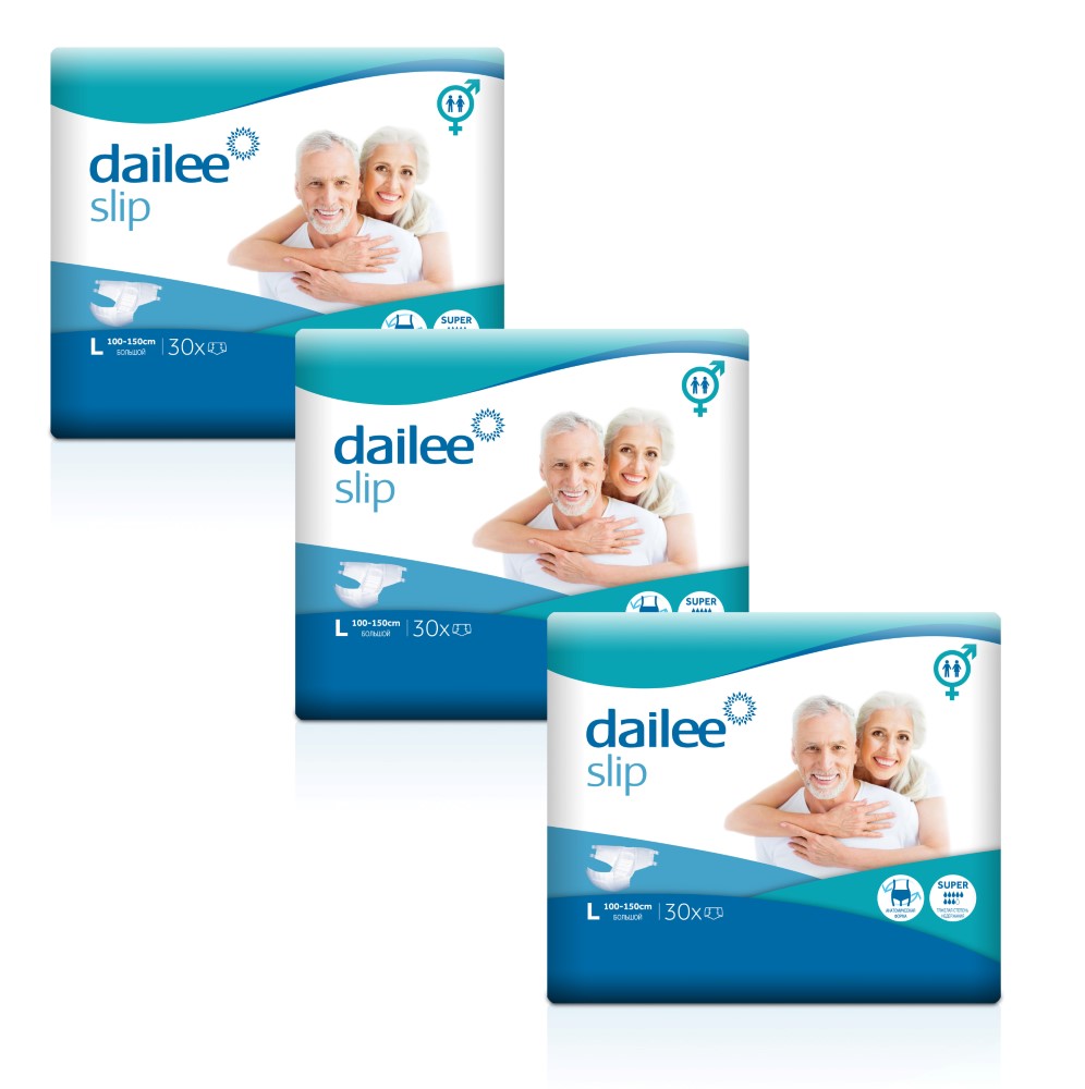 Изображение товара Набор из 3х упаковок подгузников DAILEE SUPER L30 Изображение товара Набор из 3х упаковок подгузников DAILEE SUPER L30