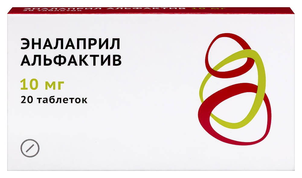 Изображение товара Эналаприл альфактив 10 мг таблетки 20 шт для лечения гипертензии и сердечной недостаточности