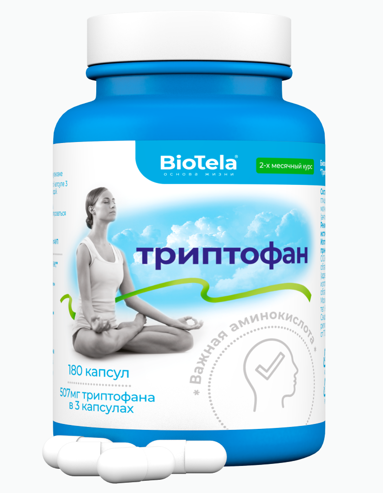 Изображение товара Biotela Триптофан 180 мг 180 капсул