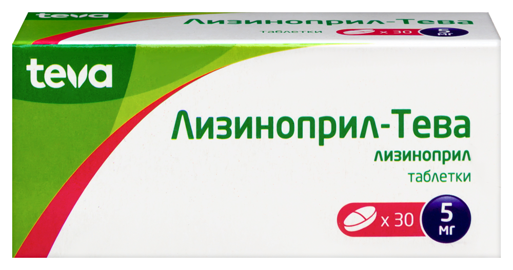 Изображение товара Лизиноприл-тева 5 мг таблетки для лечения гипертензии и сердечной недостаточности