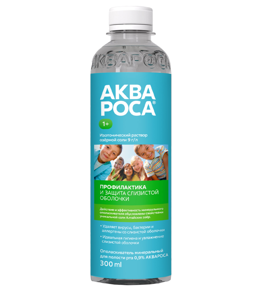 Изображение товара Аквароса ополаскиватель минеральный 0,9% для полости рта 300 мл