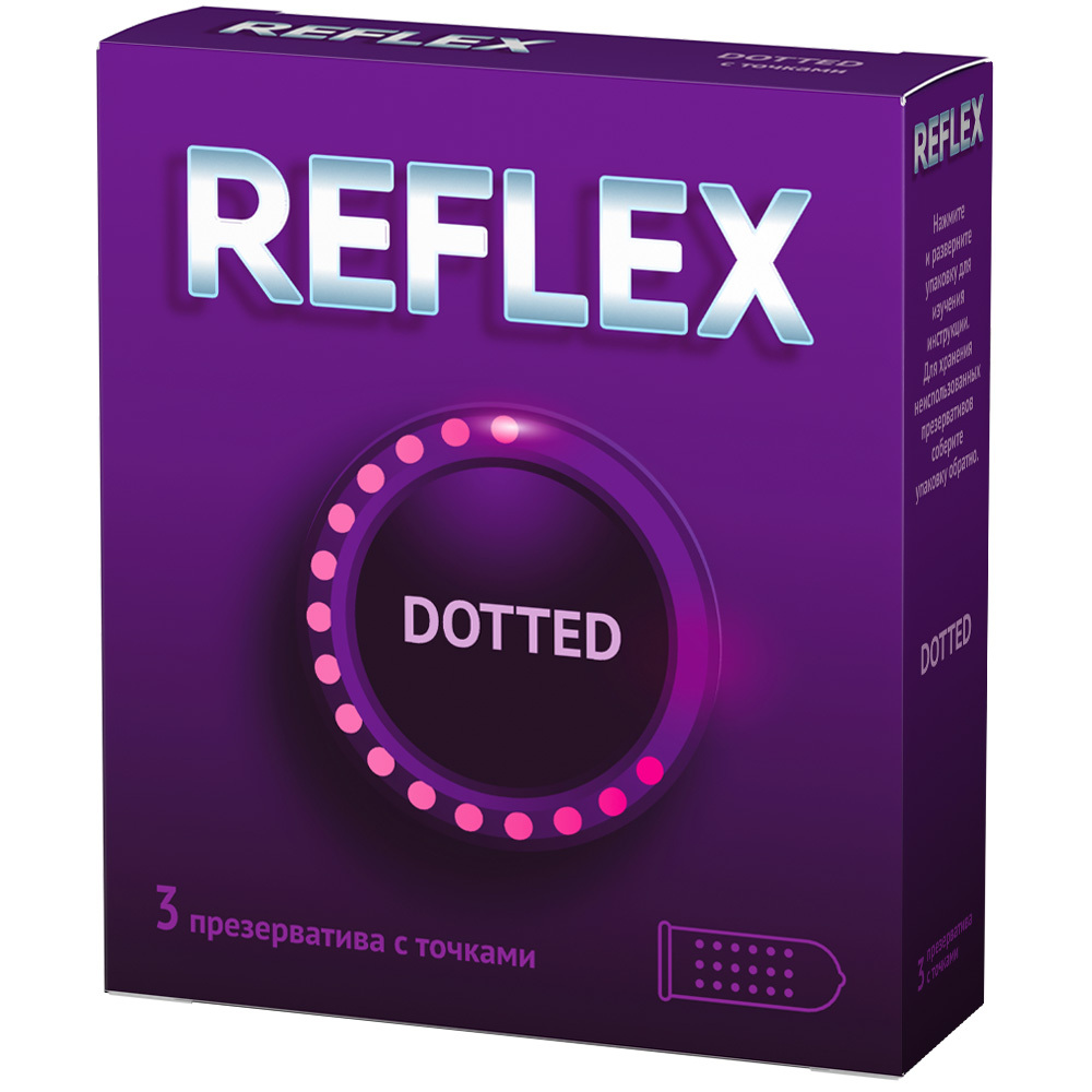 Изображение товара Презервативы из натурального латекса reflex dotted в смазке 3 шт.